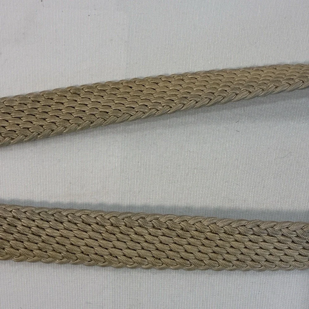 VTG Brighton Mens Braided Belt‎ 38 Croc Embossed Leather Brass USA Heritage Prep